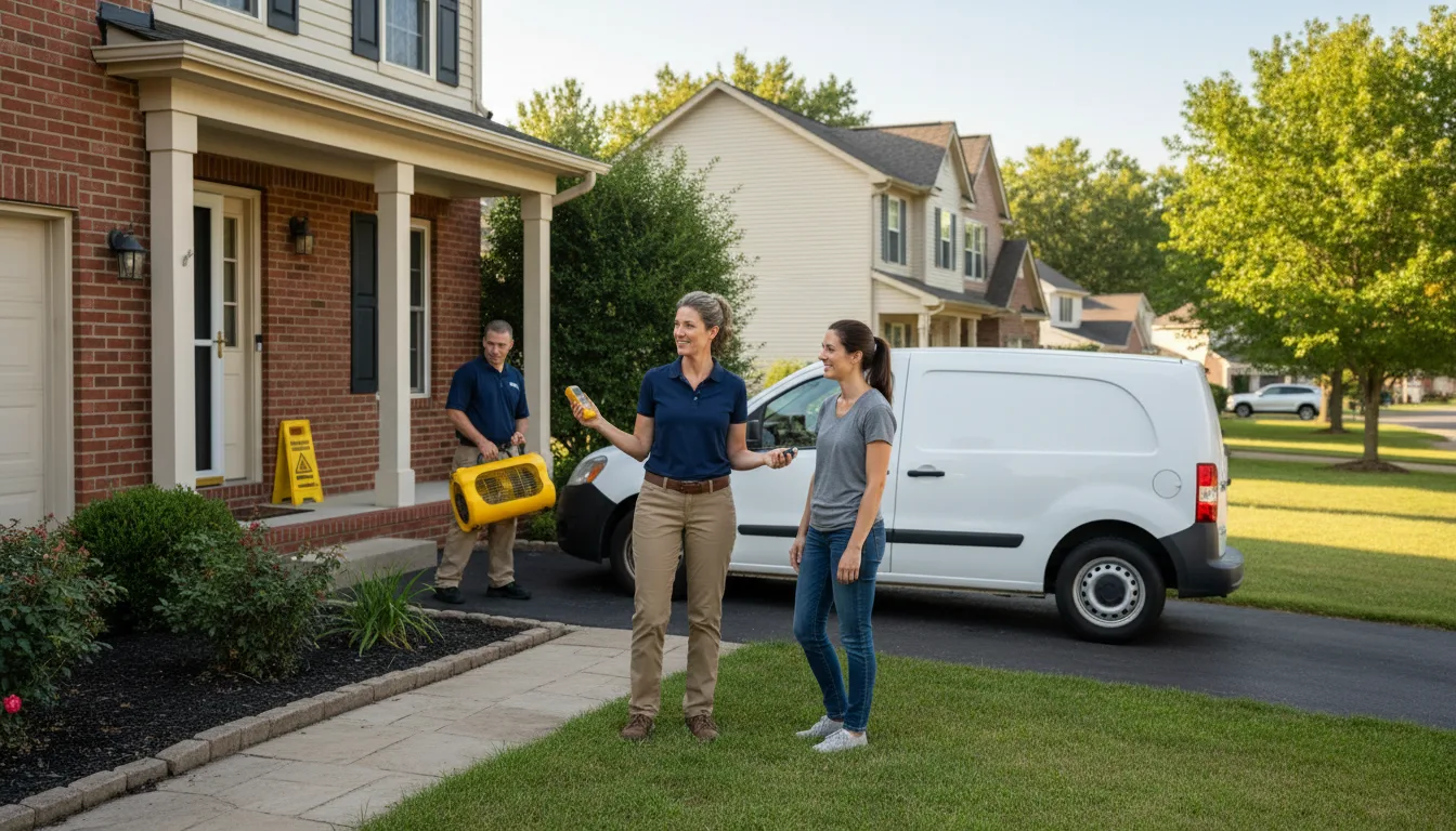 Residential water damage restoration in New Lenox, IL